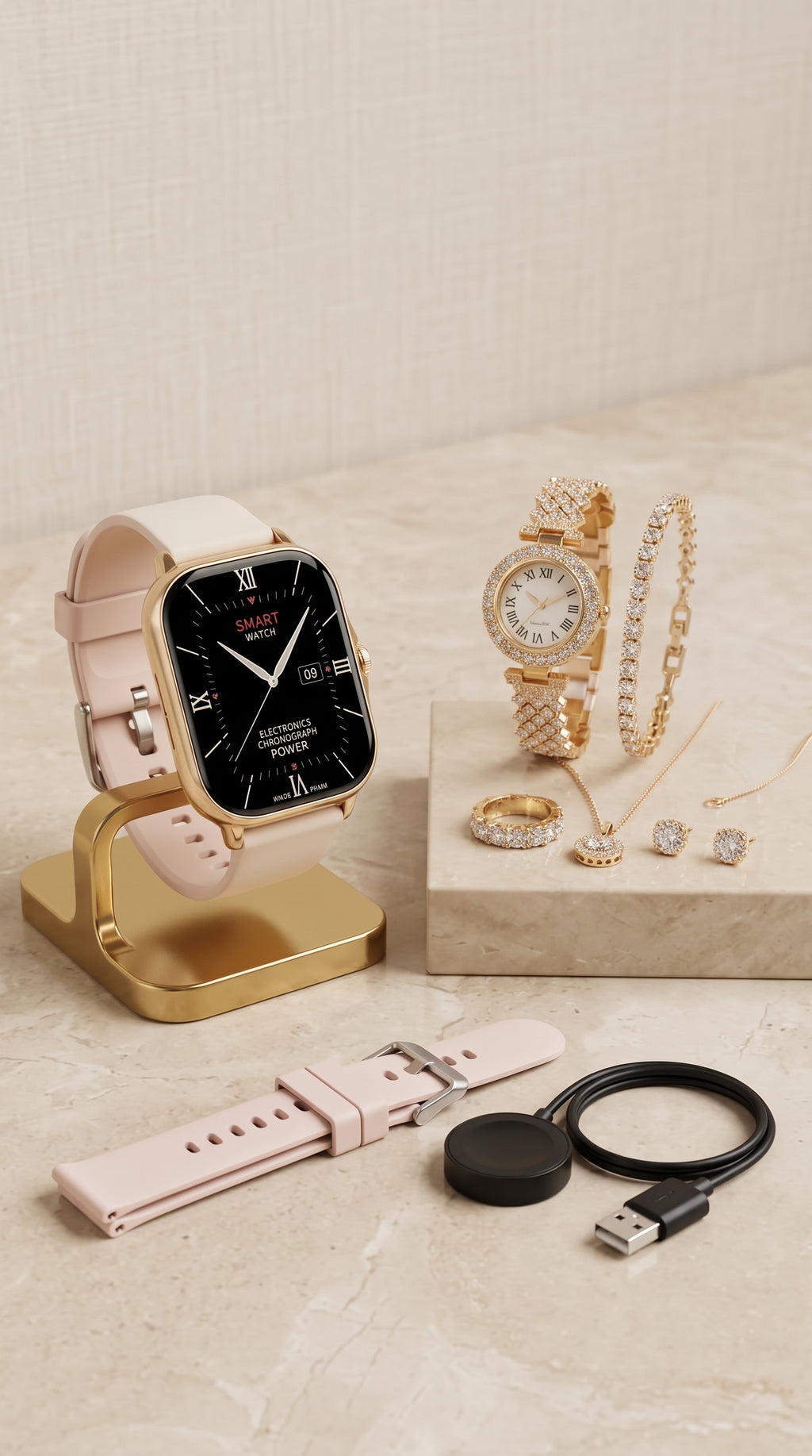 Smartwatch A58 + Set de Accesorios 4 en 1