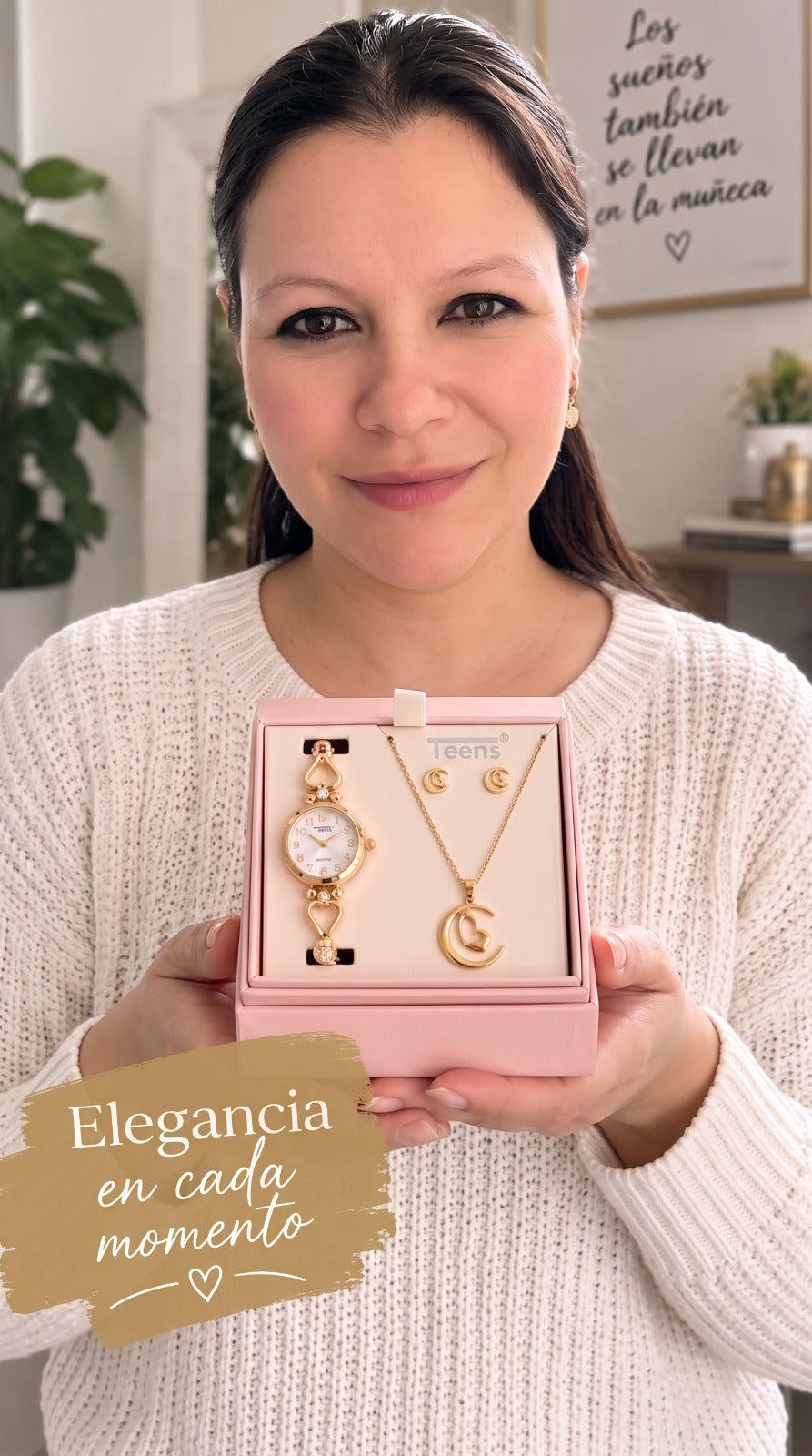 Set para Mujer: Reloj, Collar y Aretes