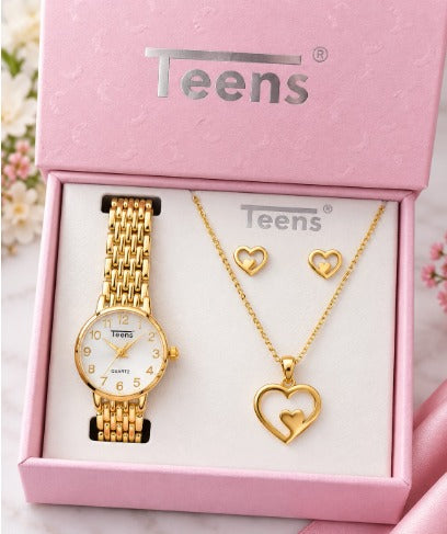 Set para Mujer: Reloj, Collar y Aretes